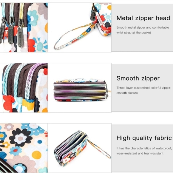 ❤️🧡Large Capacity Floral Multi-Color Wristlet❤️🧡/NIP - Picture 3 of 3